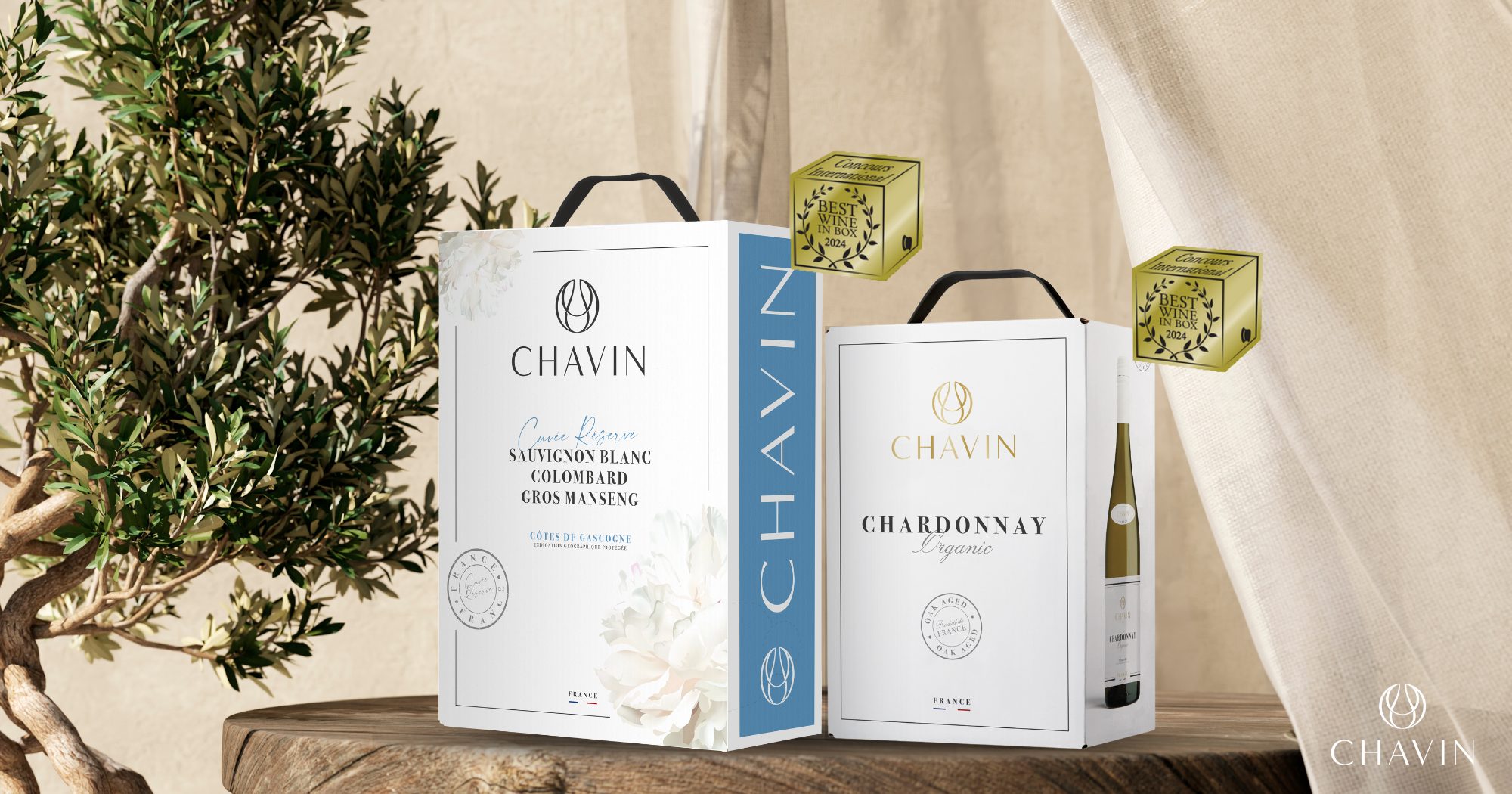 Chavin - Chavin triomphe avec double mu00e9daille d’or au concours BEST WINE IN BOX 2024