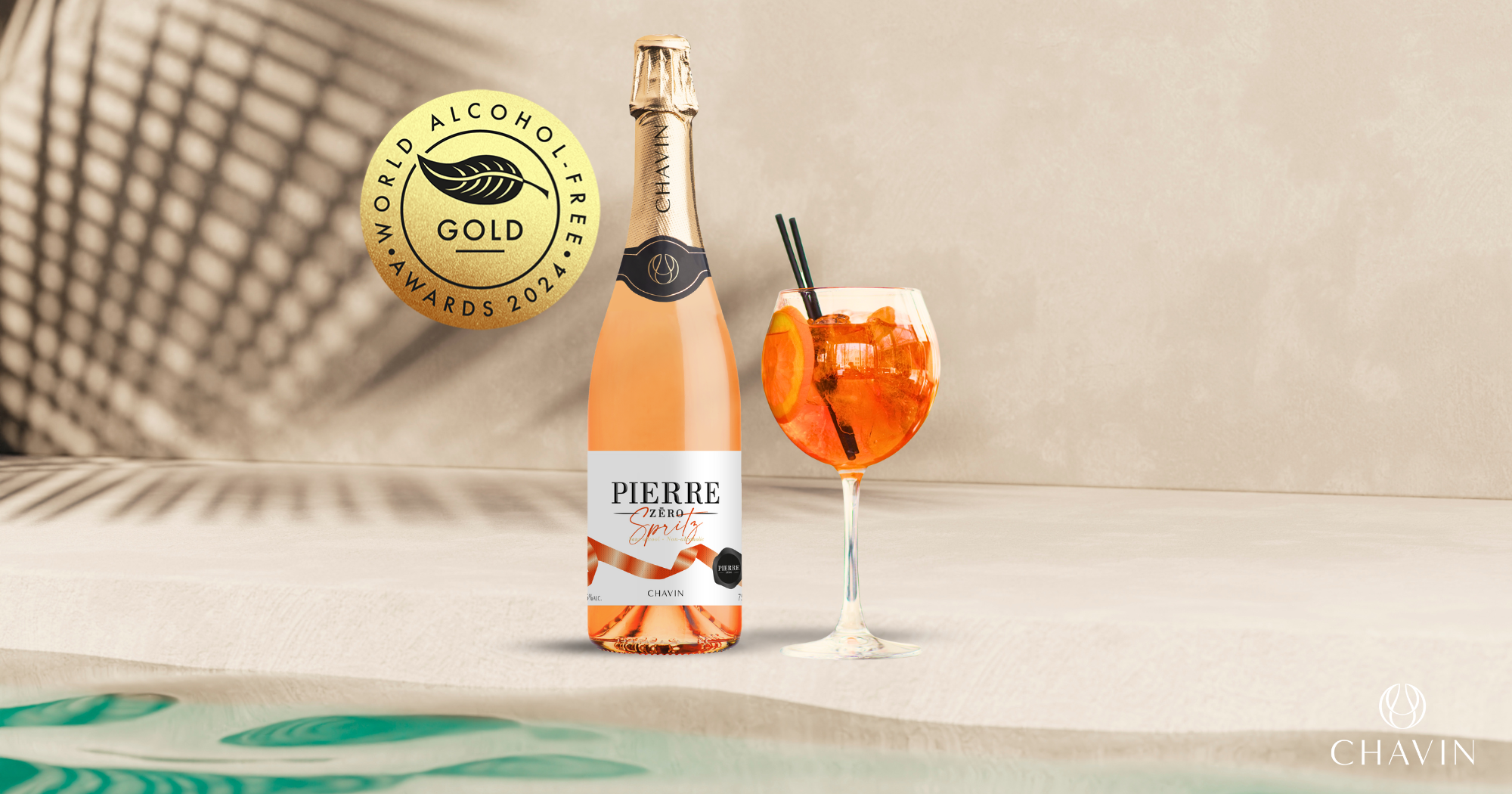 Chavin - CHAVIN remporte la médaille d’or au World Alcohol Free Award 2024 pour son Pierre Zéro Spritz sans alcool