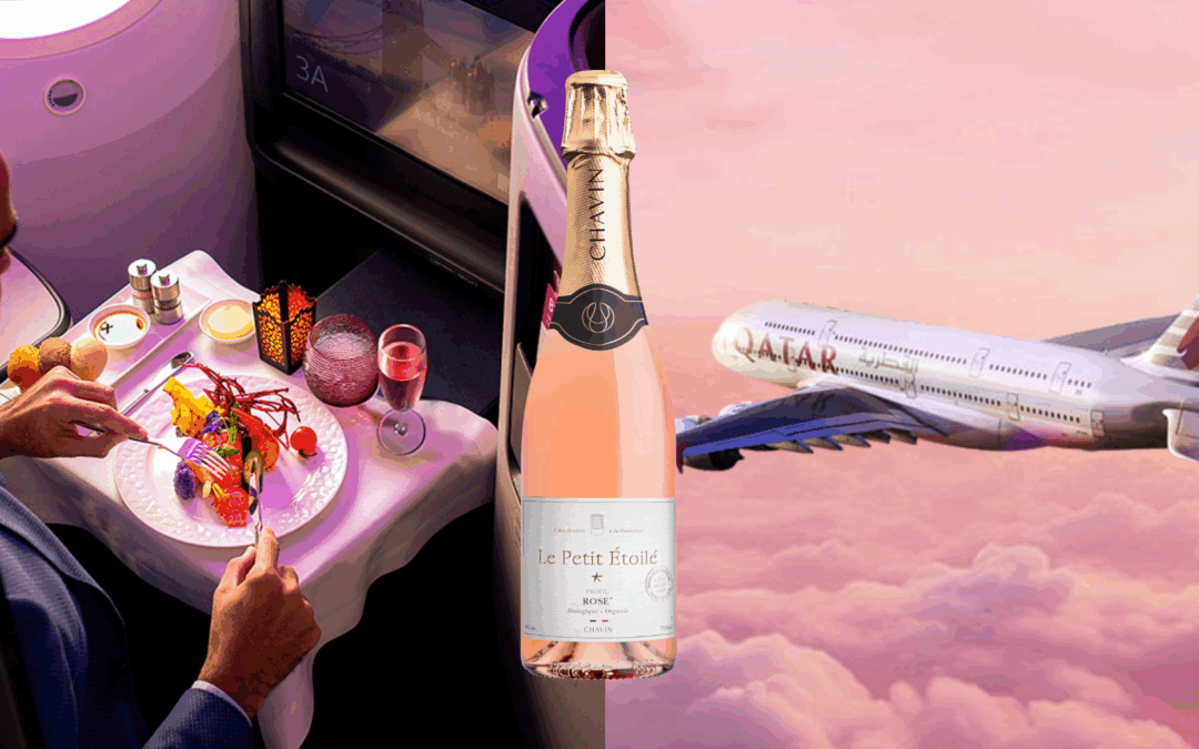 Le Petit Étoilé Rosé Effervescent s’invite à bord de Qatar Airways