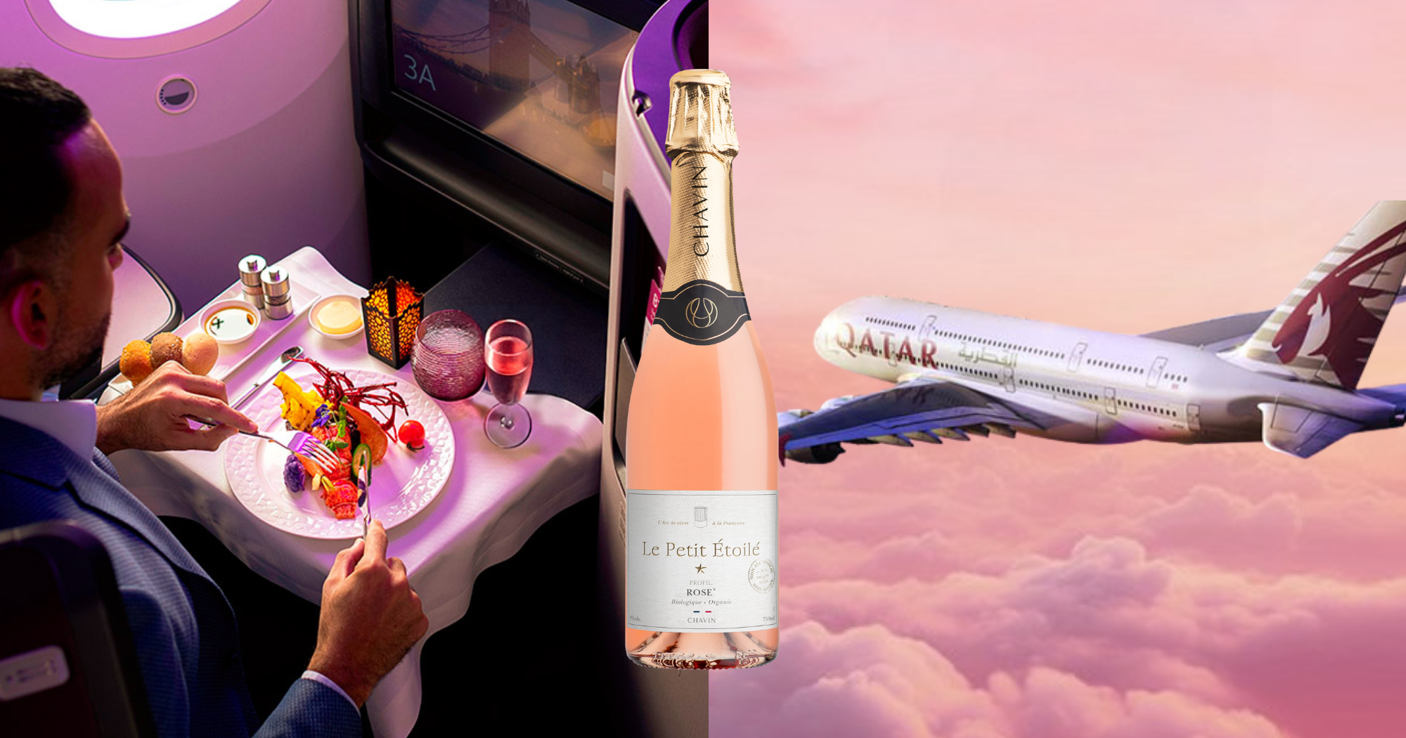 Chavin - Le Petit u00c9toilu00e9 Rosu00e9 Effervescent su2019invite u00e0 bord de Qatar Airways