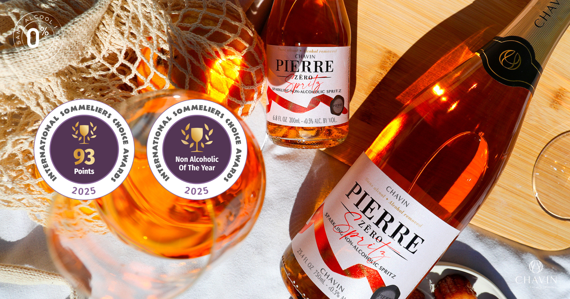Chavin - Pierre Zu00e9ro Spritz sacru00e9 u00ab Non-Alcoholic of the Year u00bb aux Sommeliers Choice Awards 2025