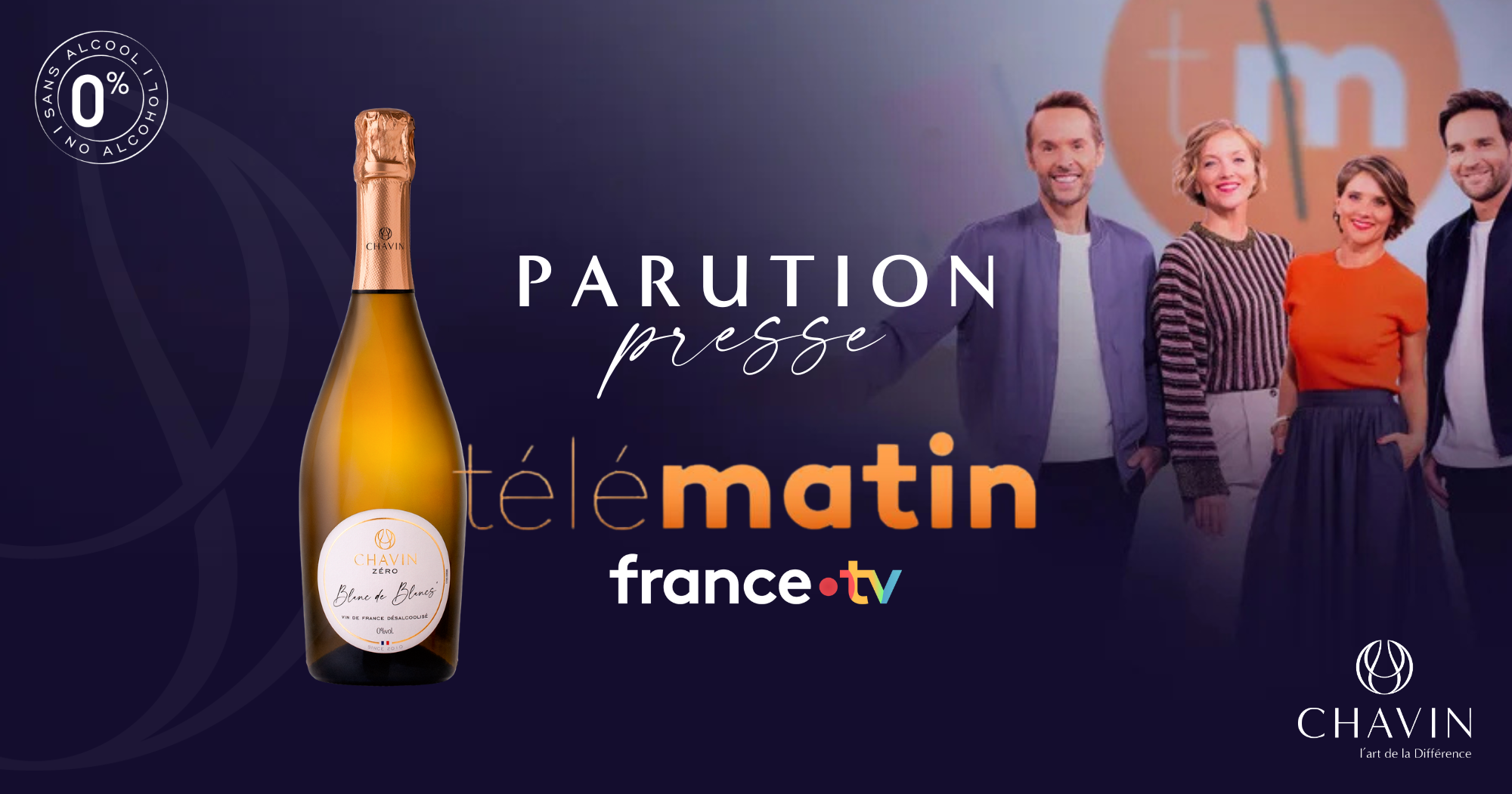 Chavin - Dry January Spotlight: Chavin Zéro Blanc de Blancs Featured on France 2’s Télématin