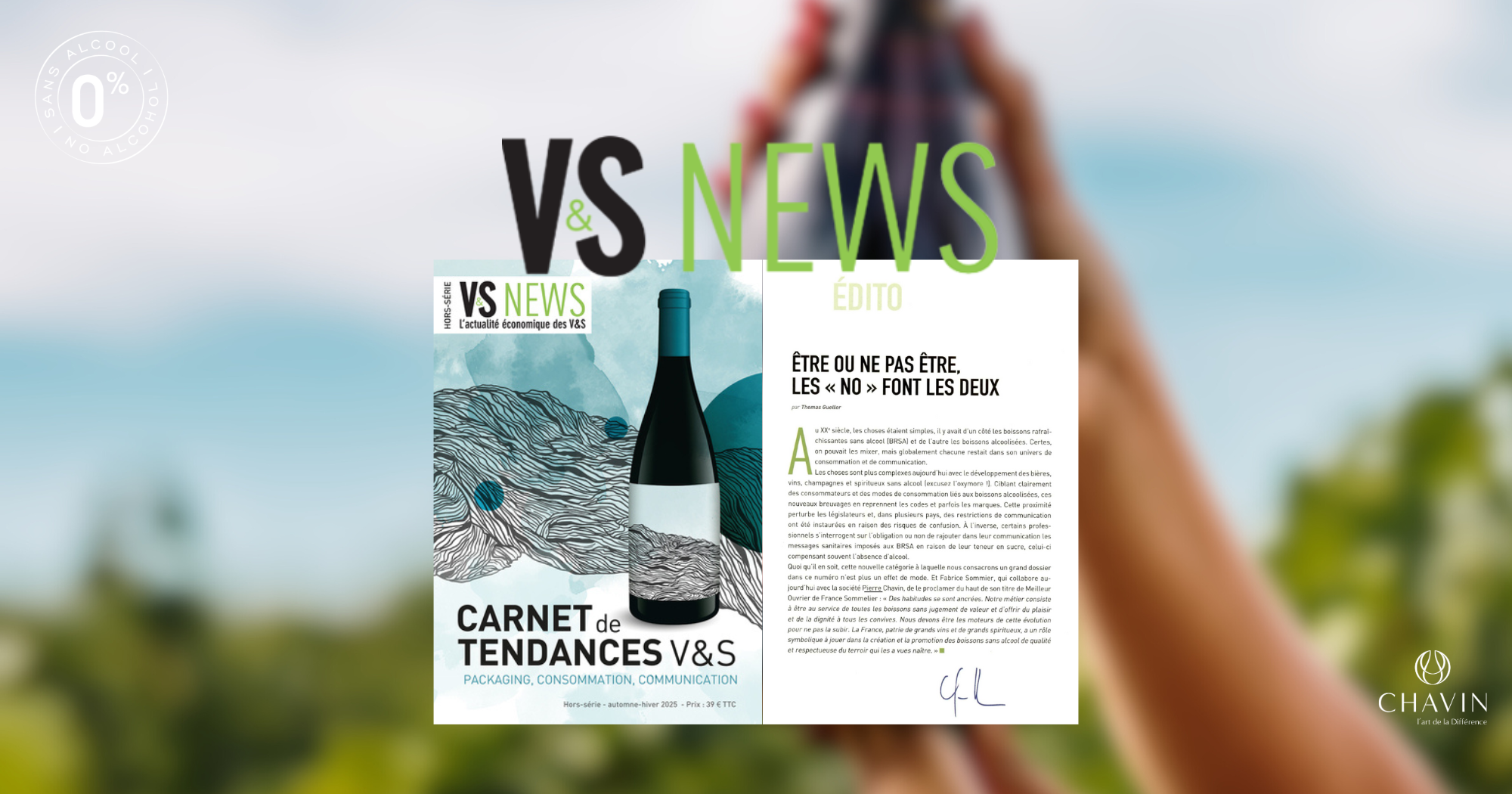 Chavin - Chavin cité dans l’édito de V&S News Hors-Série