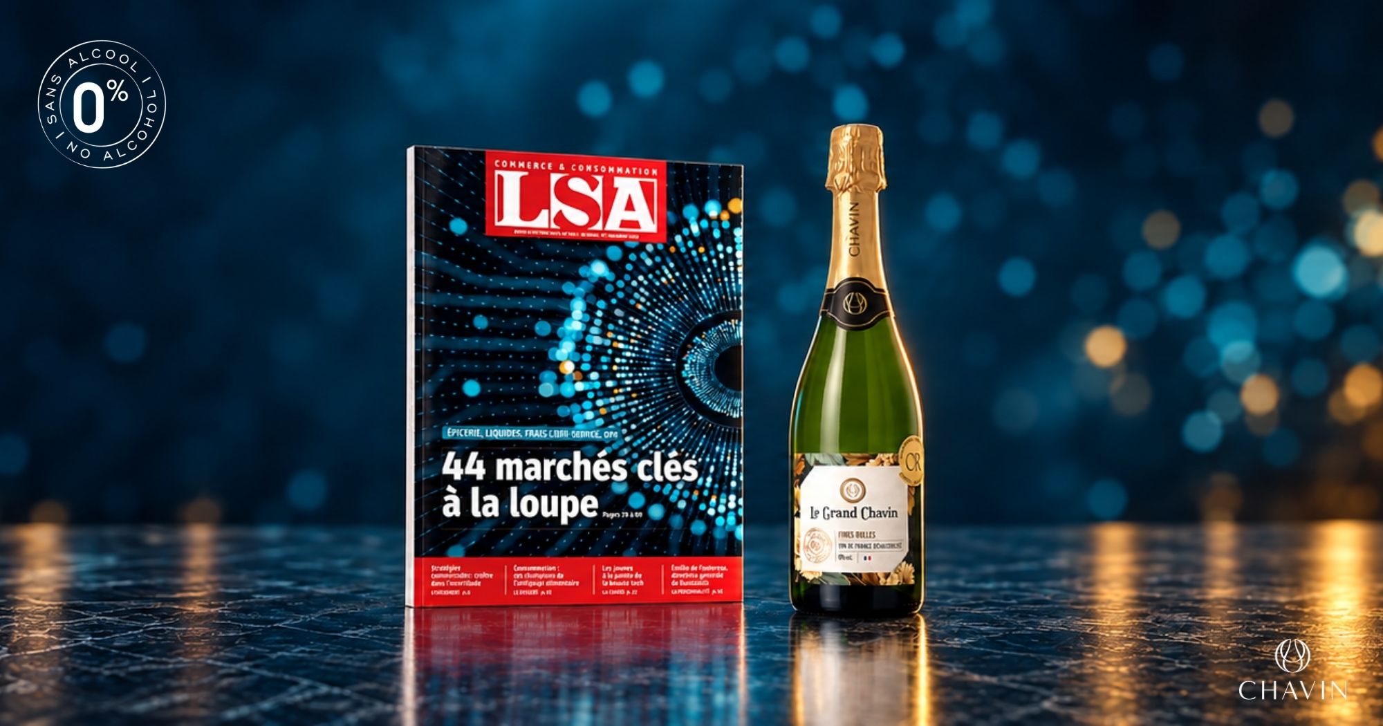 Chavin - Le Grand Chavin Fine Bulles cité par LSA parmi les références qui accompagnent l’essor des effervescents sans alcool